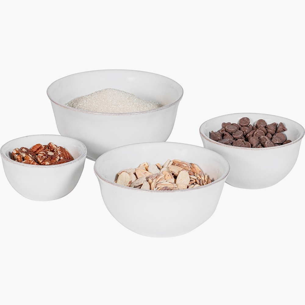 JULISKA PURO SET OF 4 PREP BOWLS WHITE NWT